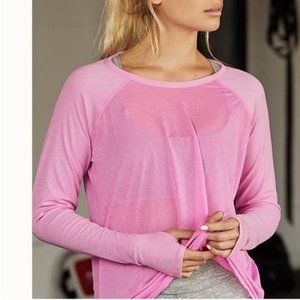 NWT FREE PEOPLE Movement Sensational OpenBack Pink Top